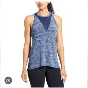 Athleta Blue Sleeveless Women's Sport Top  Mesh Tank Top Racerback Size Medium